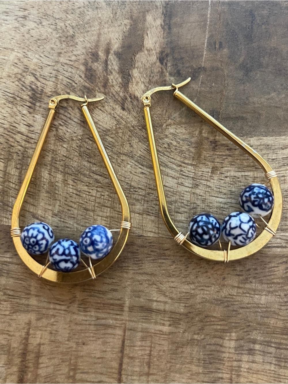 chinoiserie gold hoop earrings